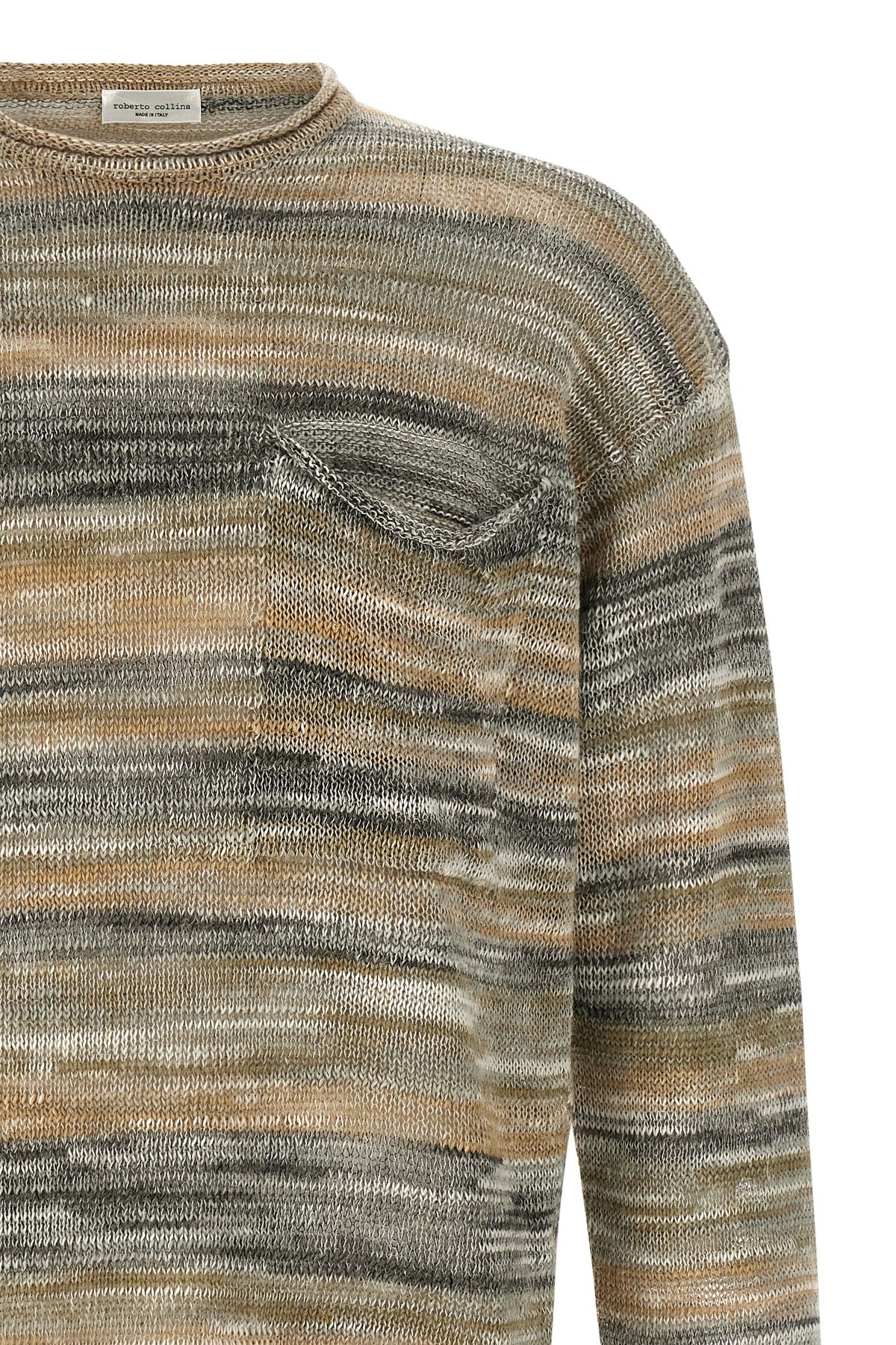 striped mouliné linen blend sweater
