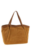 tone-on-tone suede and smooth leather shopping