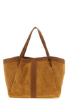 tone-on-tone suede and smooth leather shopping