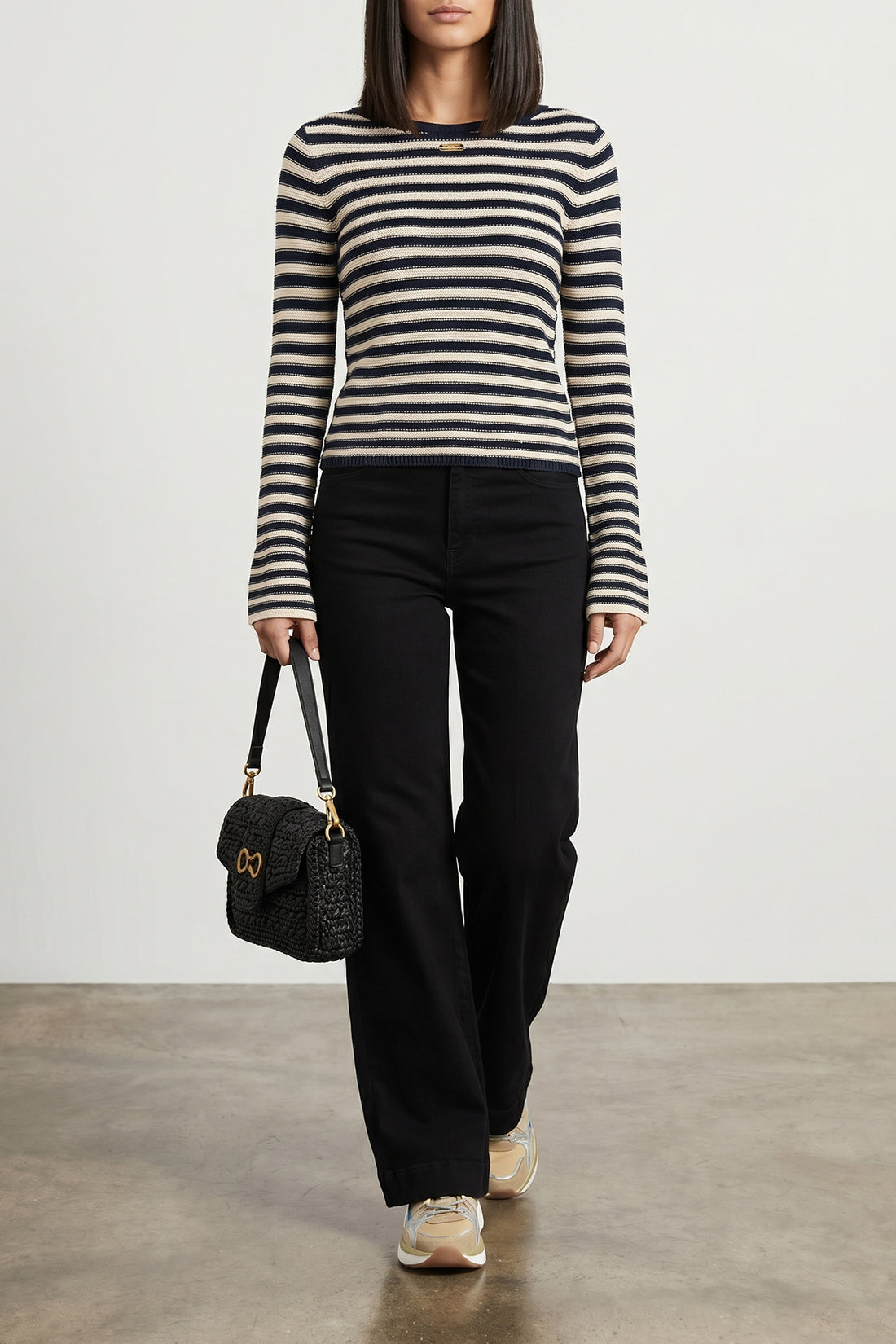 TWIN SET OS raffia crossbody bag
