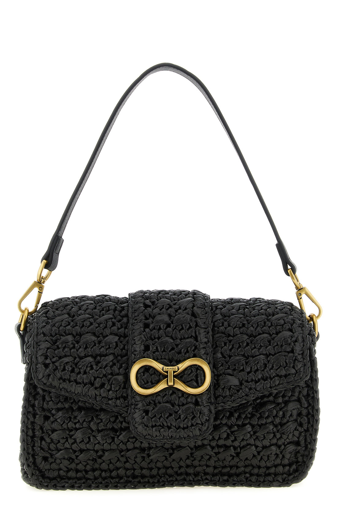 TWIN SET OS raffia crossbody bag