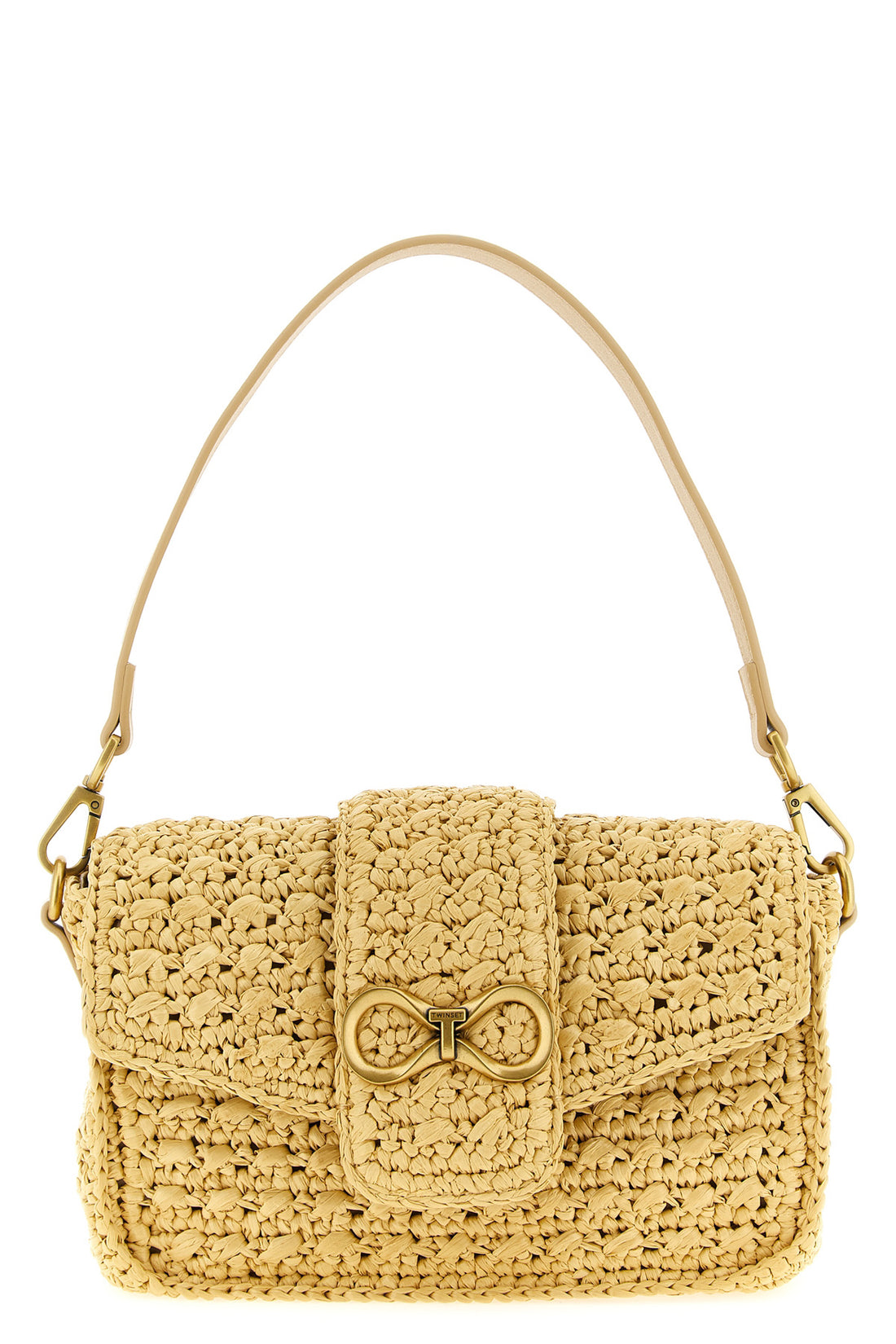 TWIN SET OS raffia crossbody bag