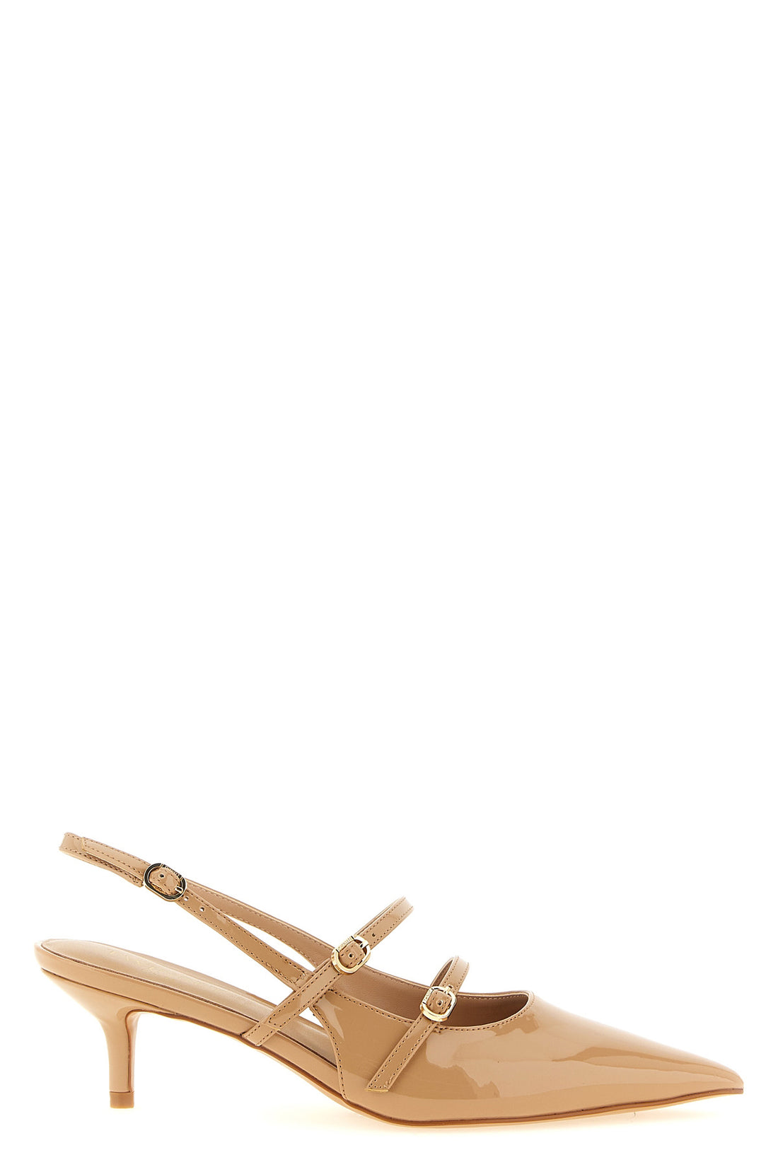 TWIN SET 36 patent leather effect fabric slingbacks