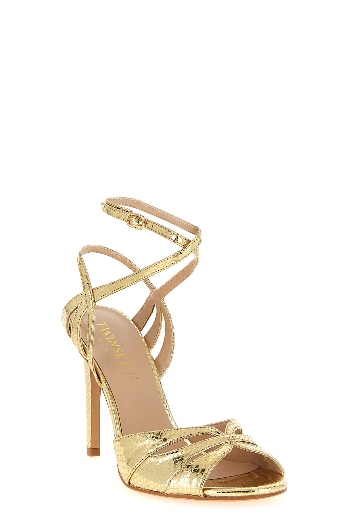 tejus snake print laminated leather sandals