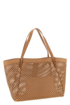 openwork leather shopping bag