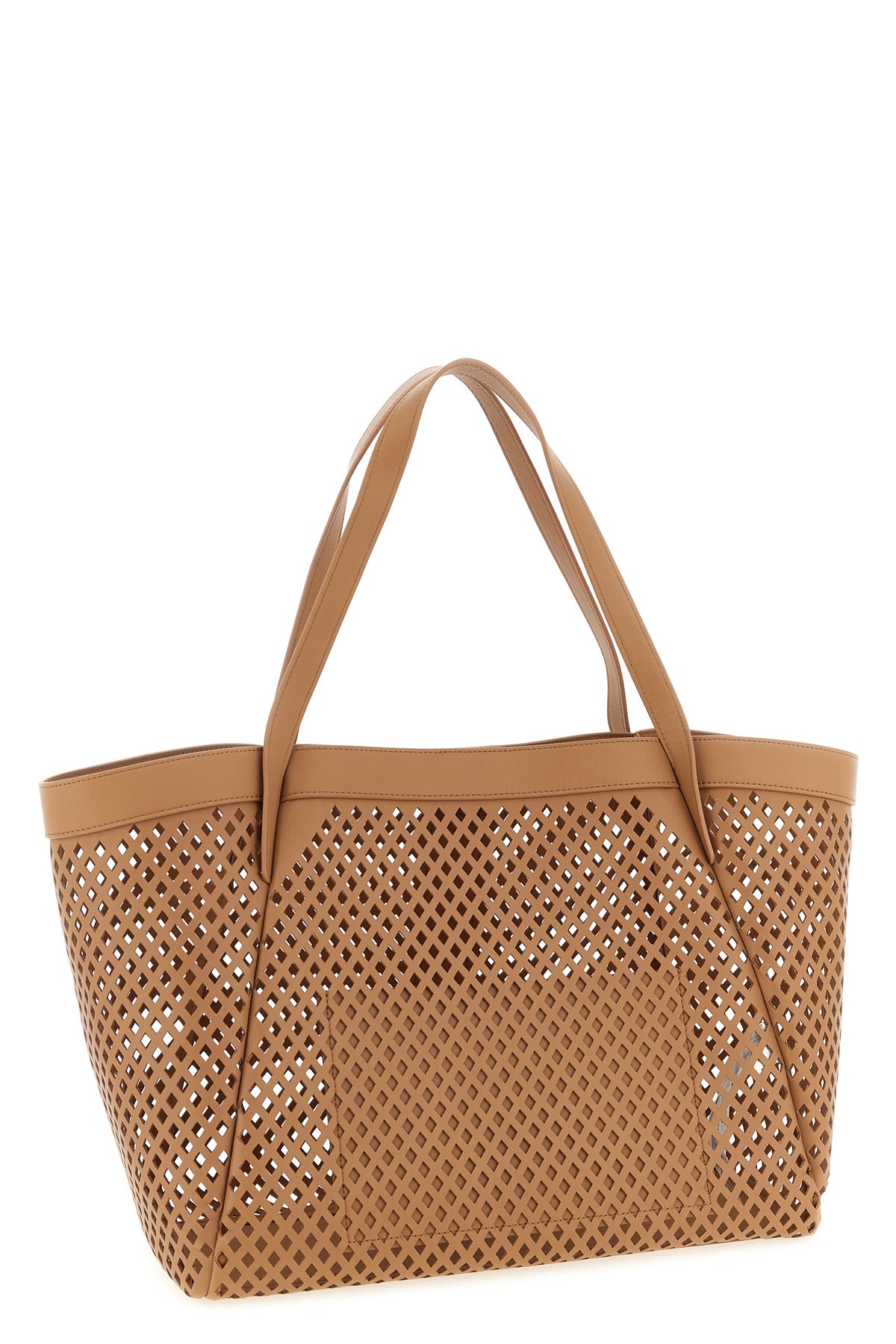 openwork leather shopping bag