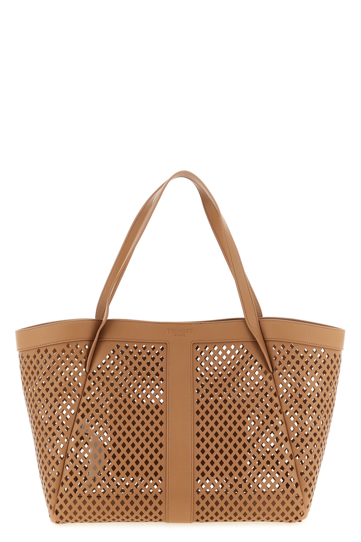openwork leather shopping bag