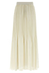 long skirt in pleated fabric