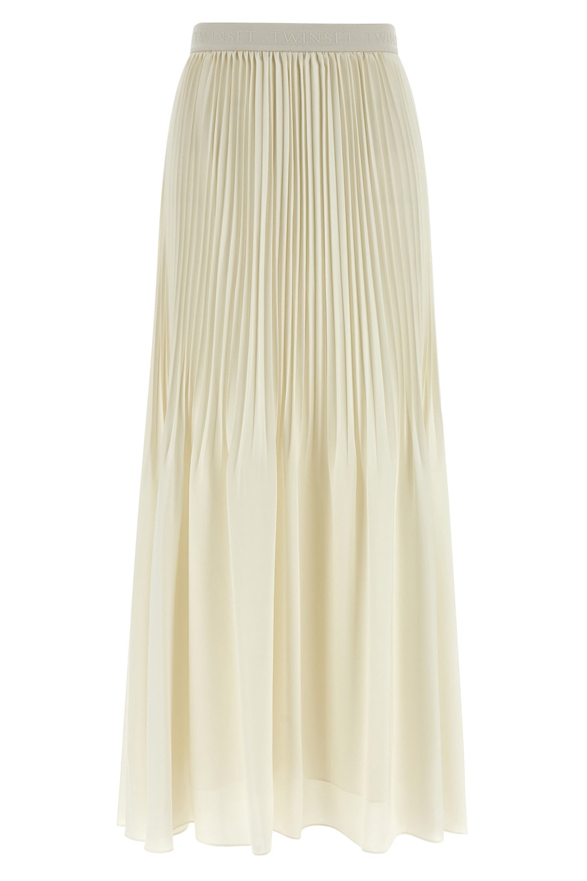 long skirt in pleated fabric