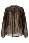 semi-transparent fluid voile shirt