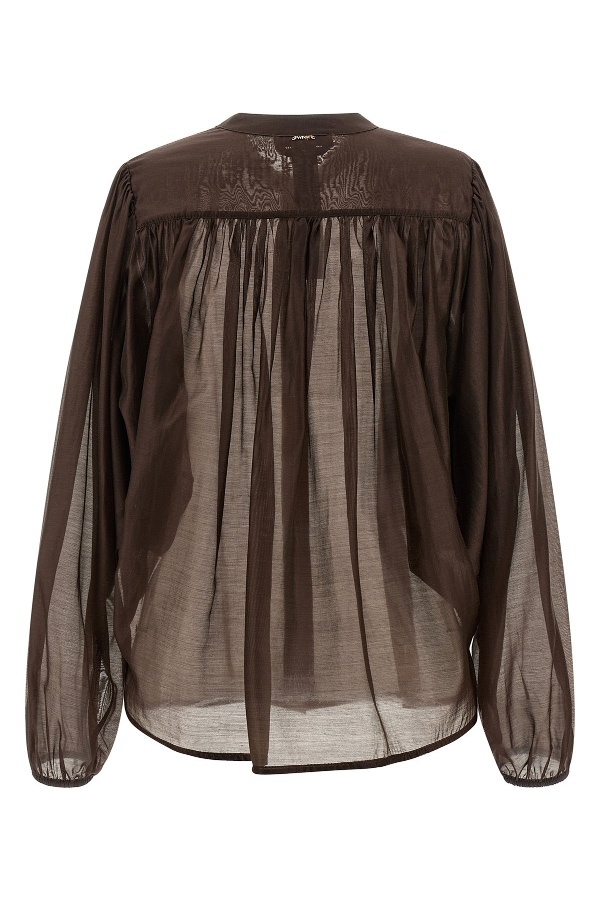 semi-transparent fluid voile shirt