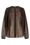 semi-transparent fluid voile shirt
