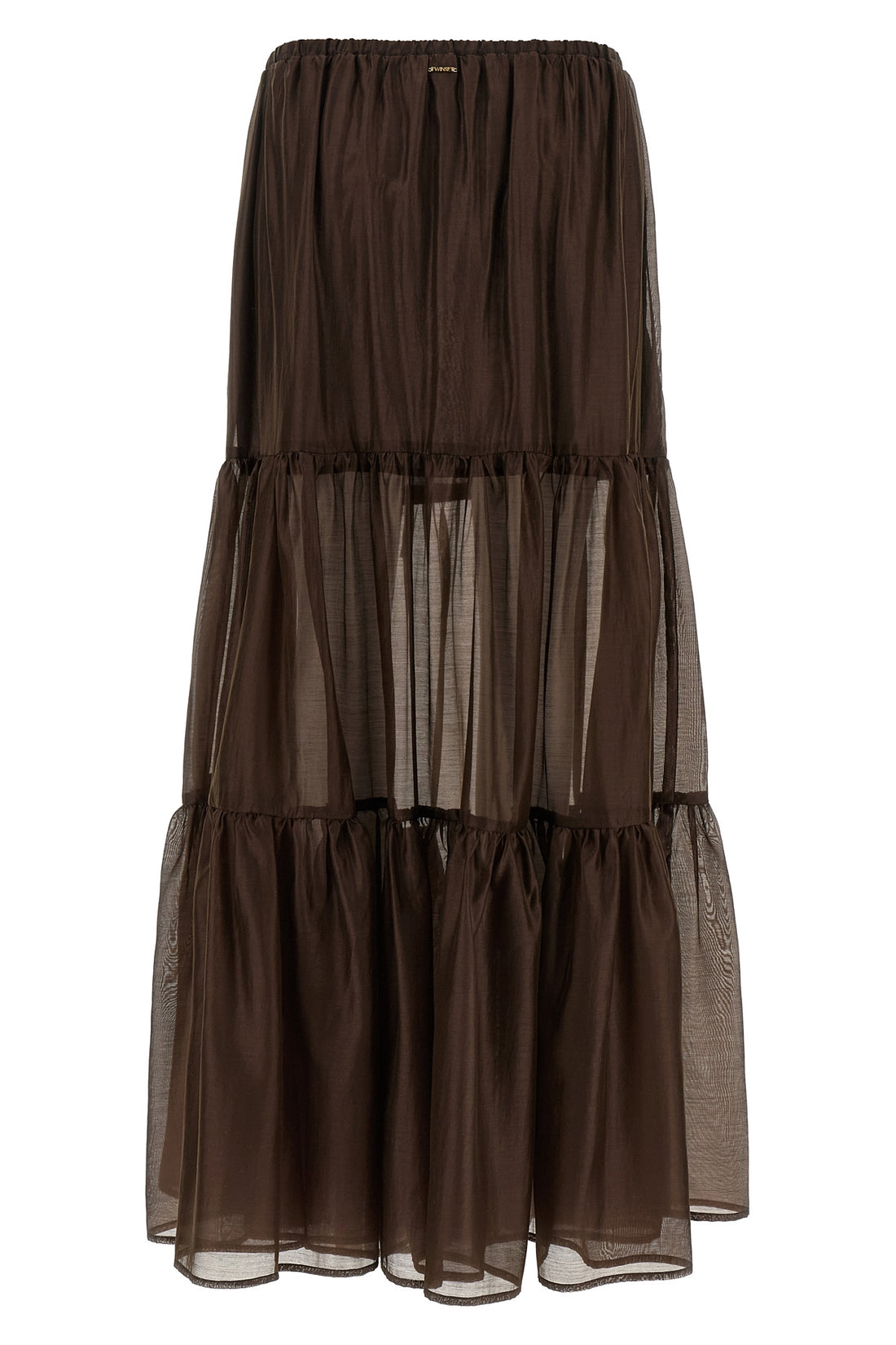 TWIN SET 40 long skirt in semi-transparent lyocell blend