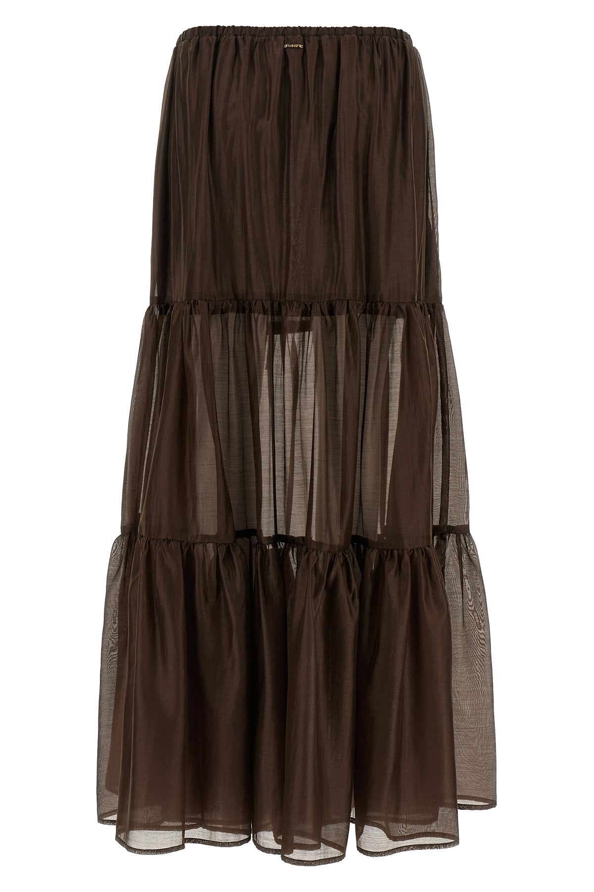 long skirt in semi-transparent lyocell blend