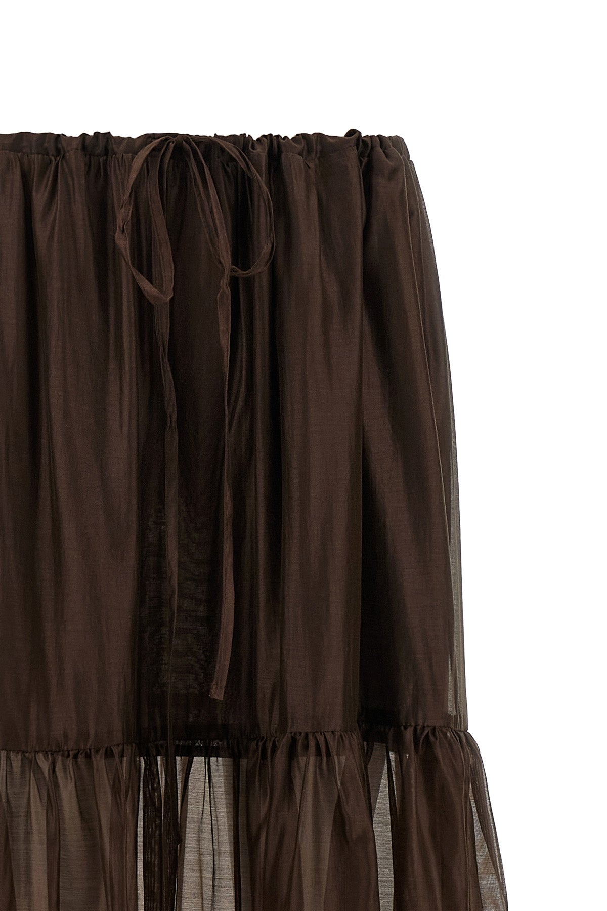 long skirt in semi-transparent lyocell blend
