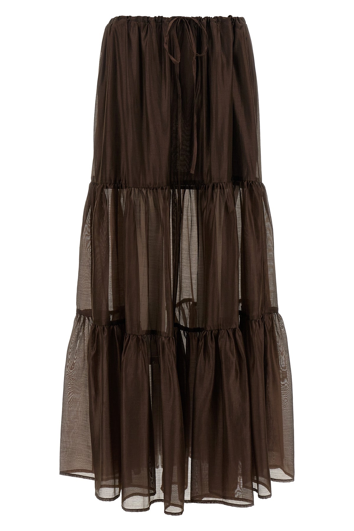 long skirt in semi-transparent lyocell blend