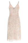 semi-transparent lace midi dress