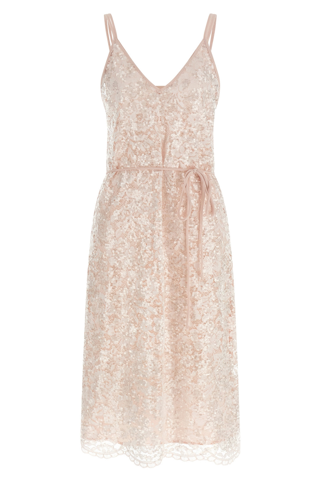 TWIN SET 40 semi-transparent lace midi dress
