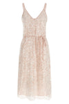 semi-transparent lace midi dress