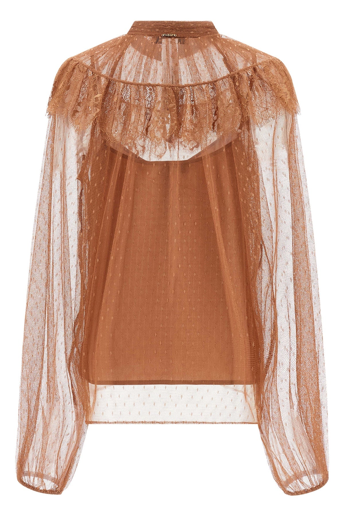 semi-transparent plumetis tulle blouse