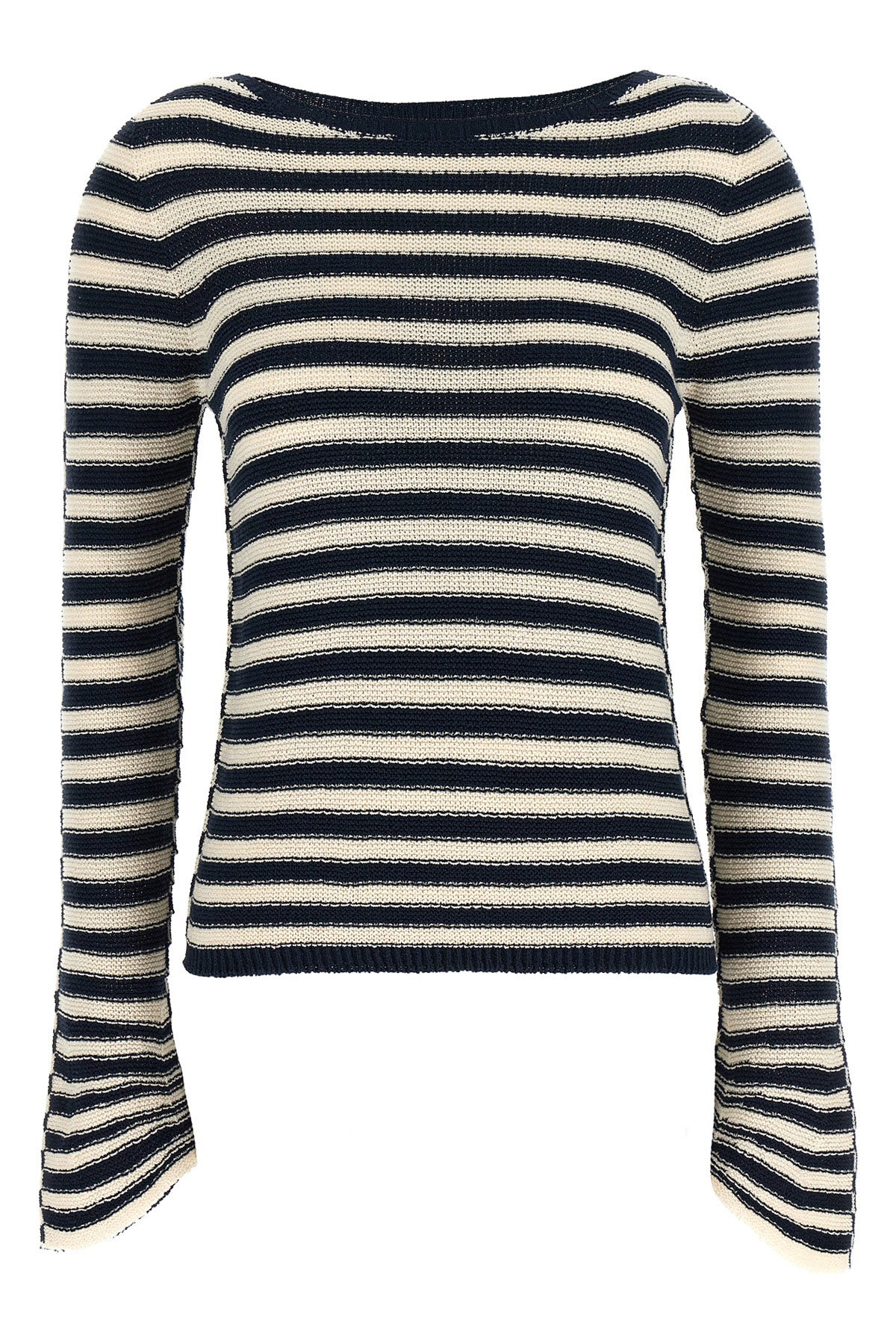stretch cotton and polyamide yarn sweater
