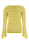striped cotton blend sweater
