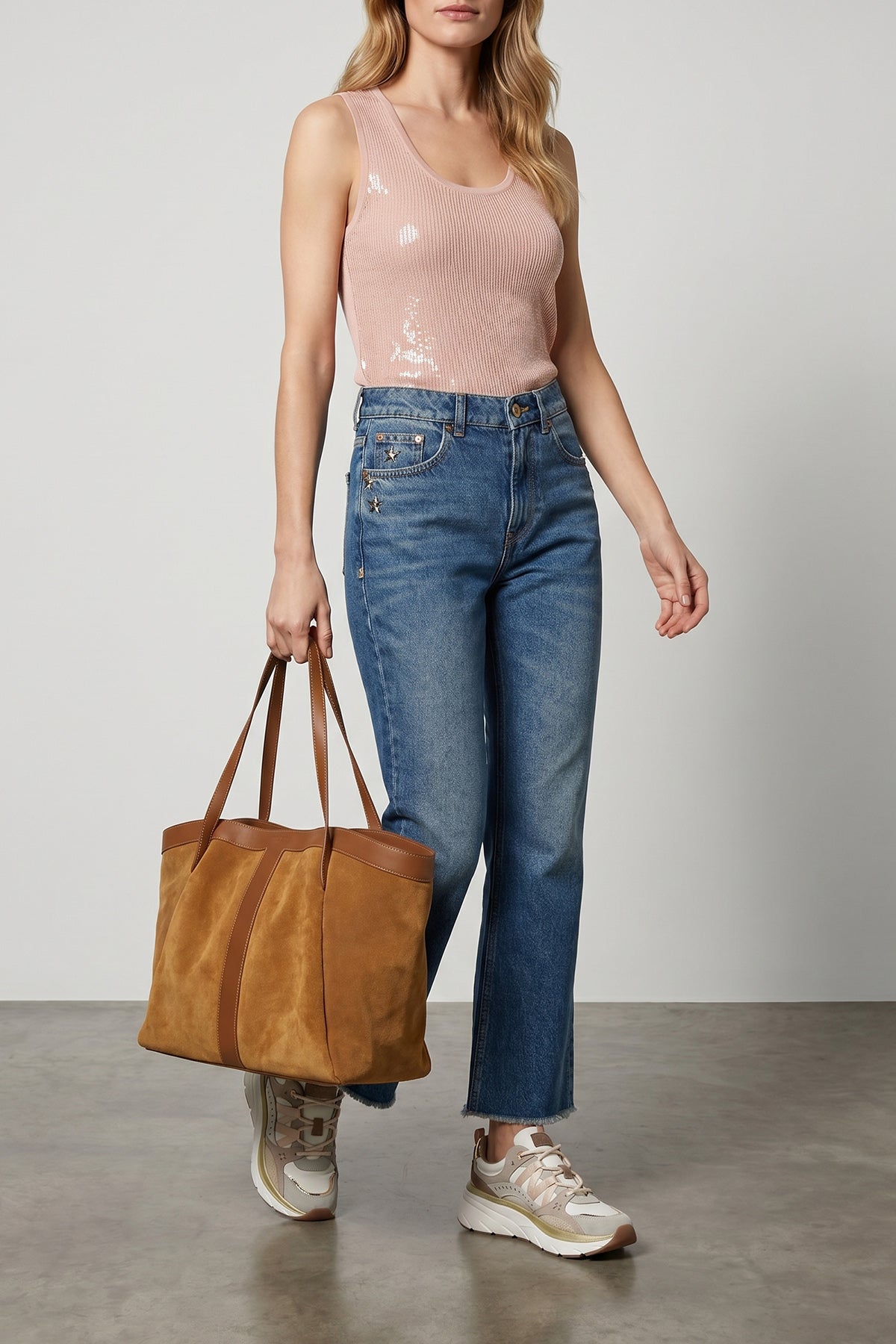 cotton blend knit top