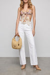 all-over floral print linen top