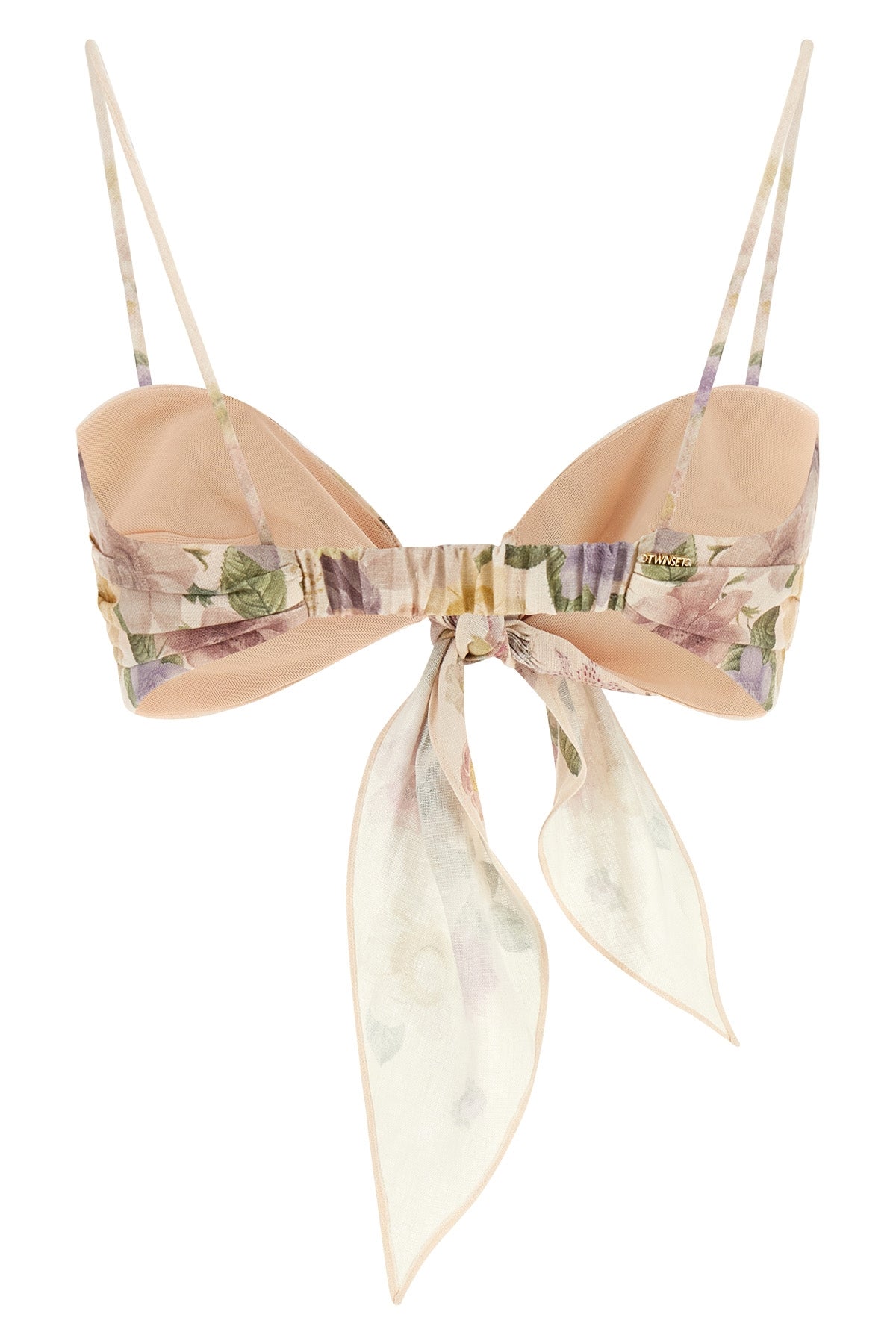 all-over floral print linen top