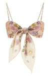 all-over floral print linen top