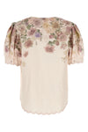 all-over floral print linen blouse