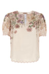 all-over floral print linen blouse