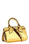 the attico friday mini handbag is made of bright gold-colored leather
