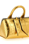 the attico friday mini handbag is made of bright gold-colored leather