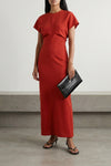 belted leather crocodile-print leather crossbody bag