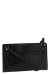 belted leather crocodile-print leather crossbody bag
