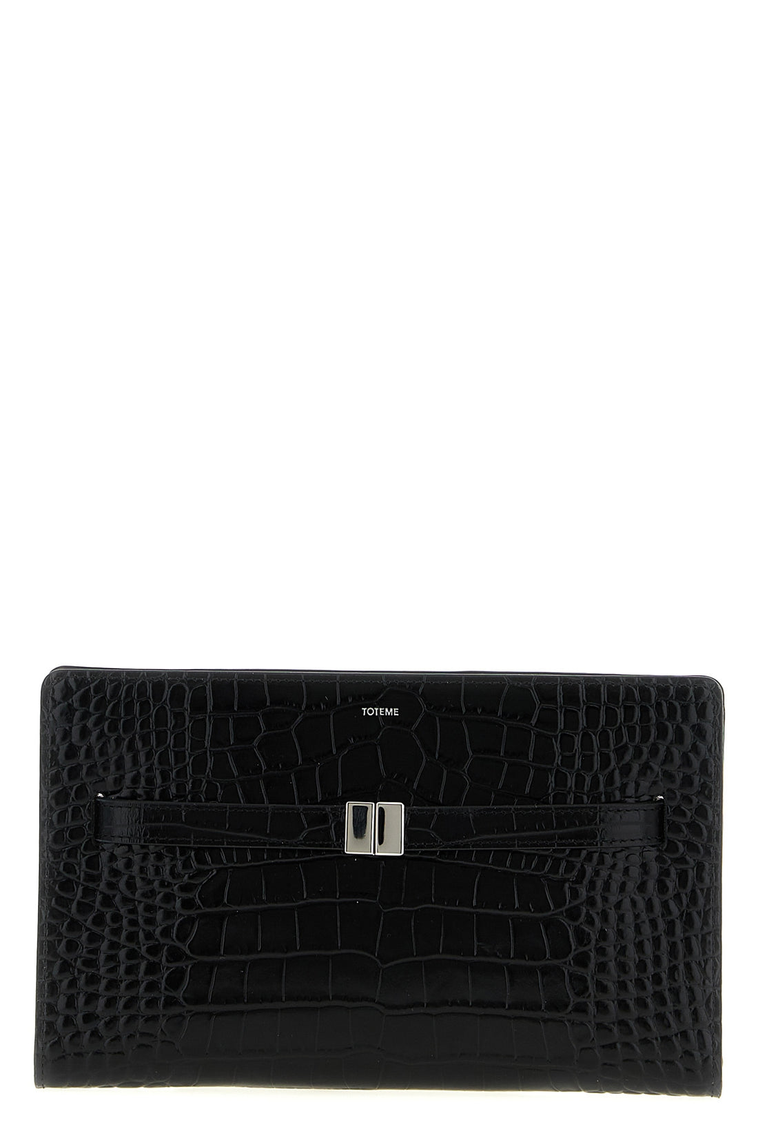 TOTEME OS belted leather crocodile-print leather crossbody bag