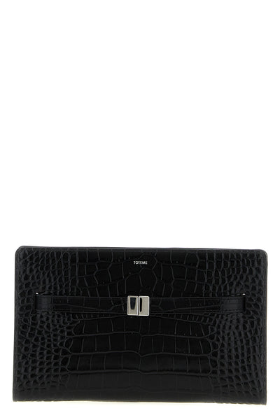 belted leather crocodile-print leather crossbody bag