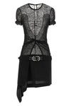 the the attico mini dress stands out for a construction that combines contrastin