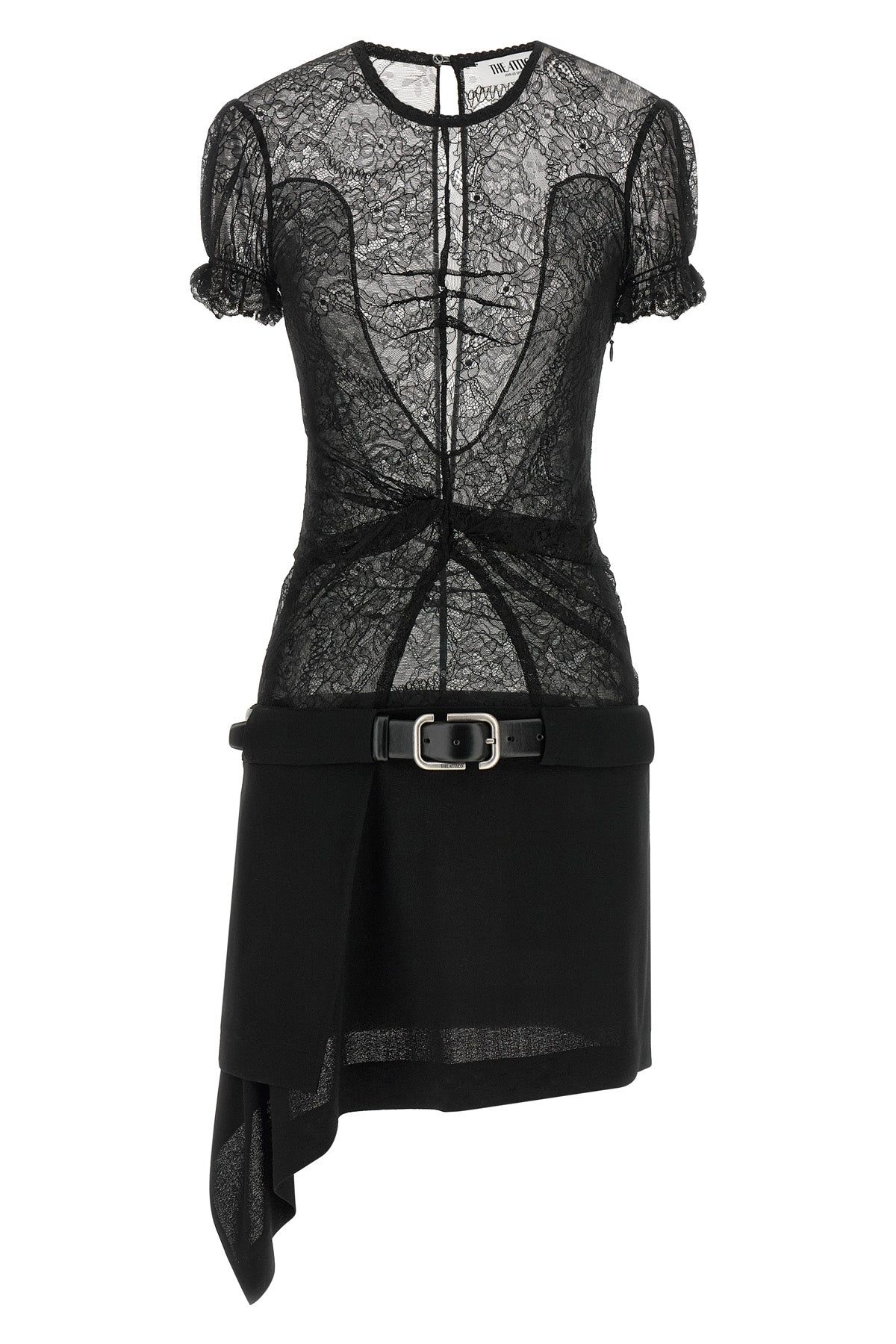 the the attico mini dress stands out for a construction that combines contrastin