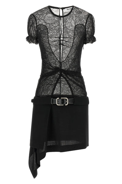 the the attico mini dress stands out for a construction that combines contrastin