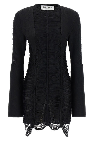 the mini dress the attico defines a new aesthetic through a complex knitting pro