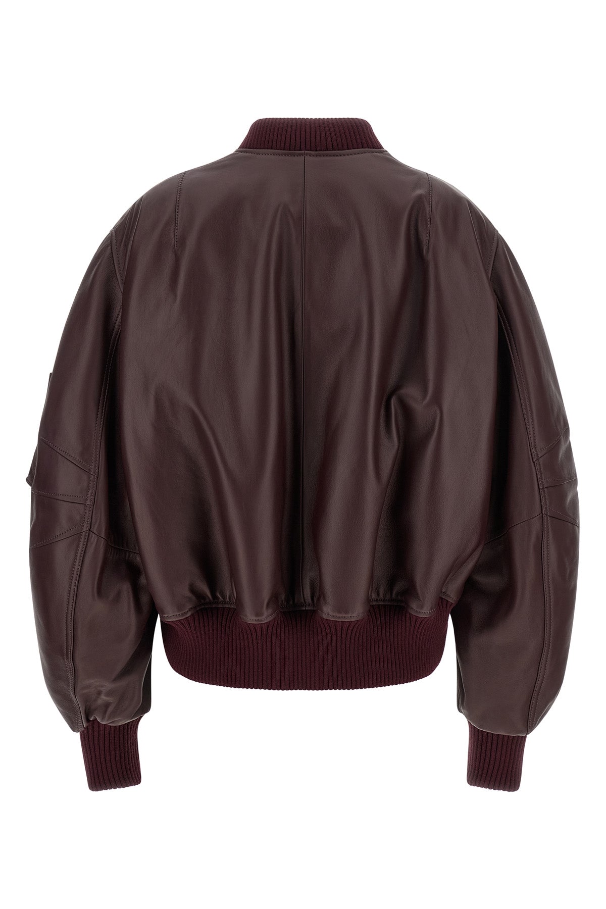 the attico anja bomber jacket in pure lambskin redefines classic volumes throu