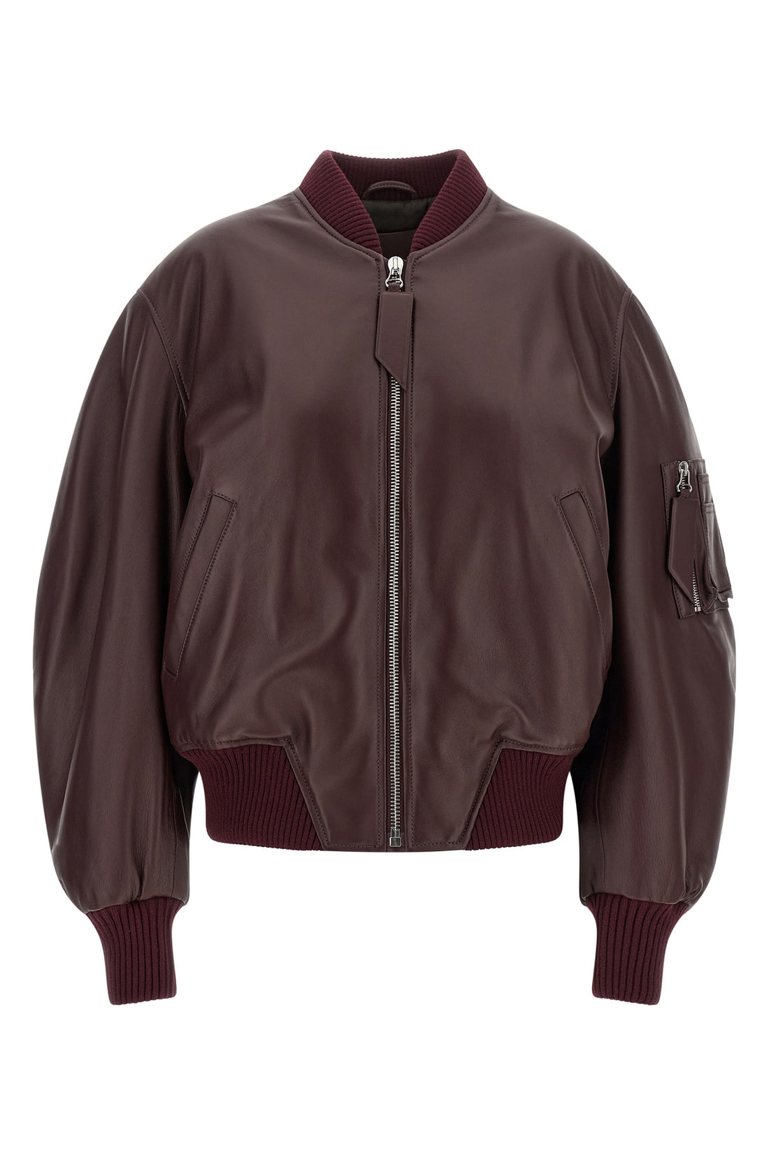 THE ATTICO 38 the attico anja bomber jacket in pure lambskin redefines classic volumes throu