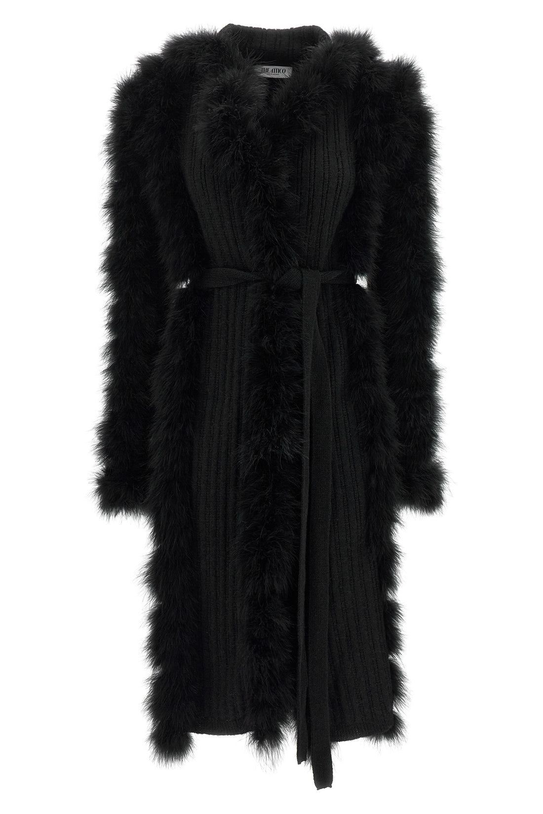 THE ATTICO 38 the attico long coat redefines the codes of knitwear through scenographic volume