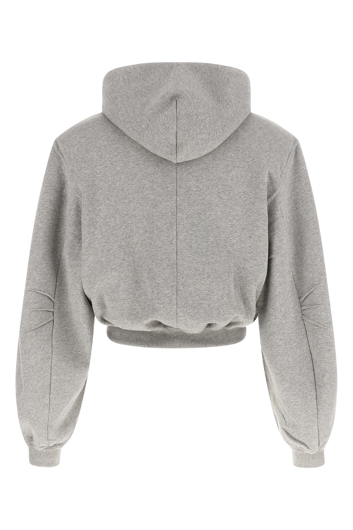 the attico sweatshirt redefines casual wear through a crop and structured silhou