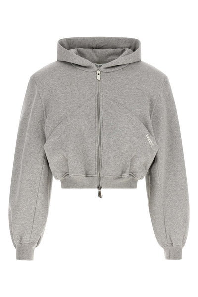 the attico sweatshirt redefines casual wear through a crop and structured silhou