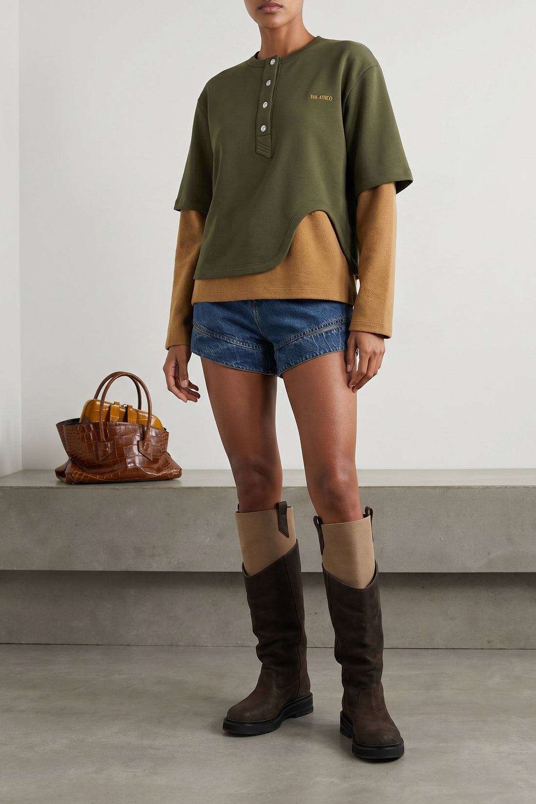 THE ATTICO 38 the the attico sweatshirt redefines casual silhouettes through a complex layered