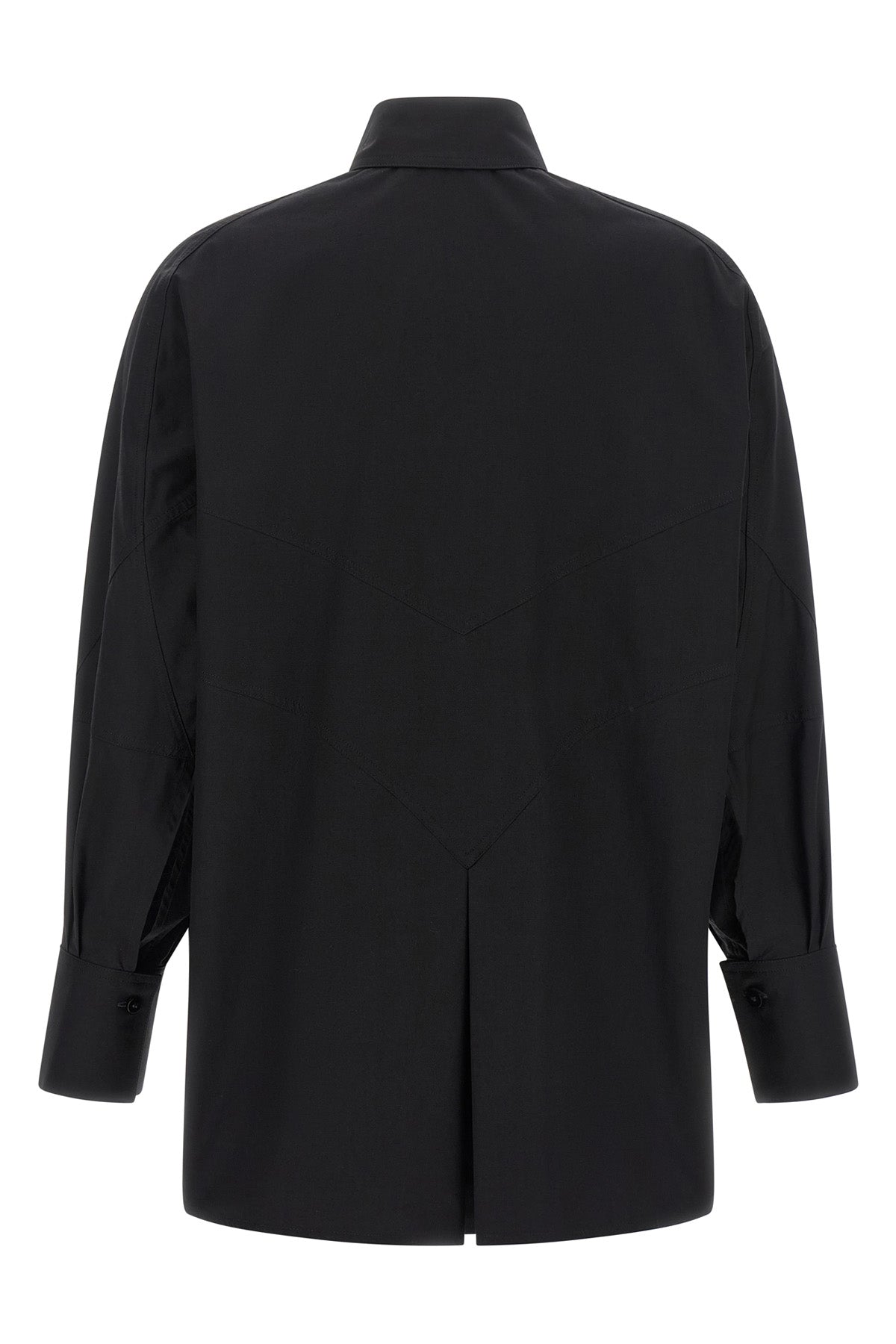 the the attico shirt is made of pure black cotton