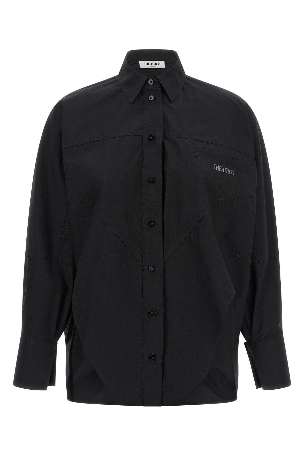 the the attico shirt is made of pure black cotton